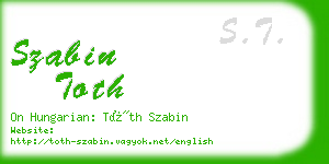 szabin toth business card